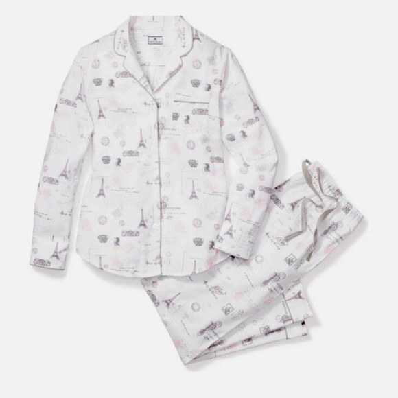 PETITE PLUME Flame Resistant Chemical Free Paris Musings Pajamas Set 12/18 Mths - Picture 1 of 8